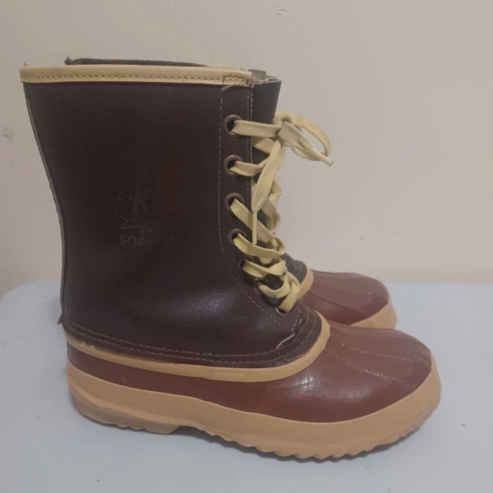 Vintage Sorel Artic Pac Womens Snow Boots Leather & Rubber Size 6